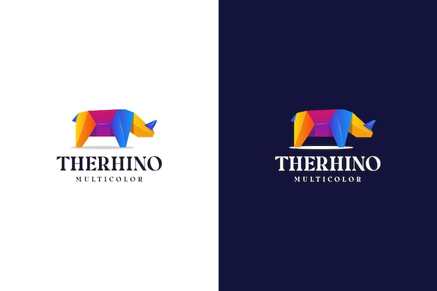Plik wektorowy nowoczesne gradientowe logo nosorożca kolorowe abstrakcyjne