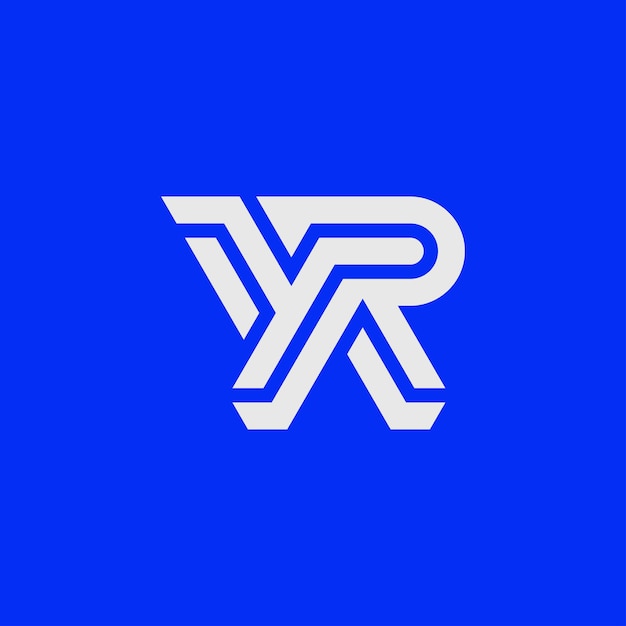 Plik wektorowy nowoczesne i minimalistyczne logo z monogramem yr lub ry początkową literą