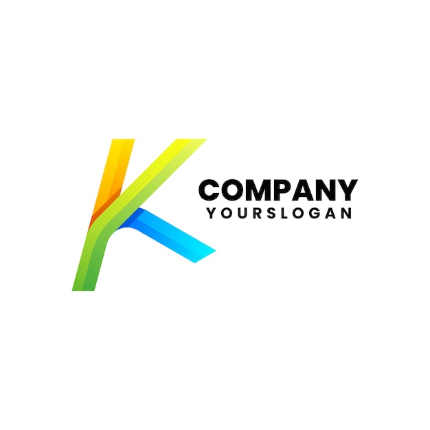 Nowoczesne kolorowe logo litery k