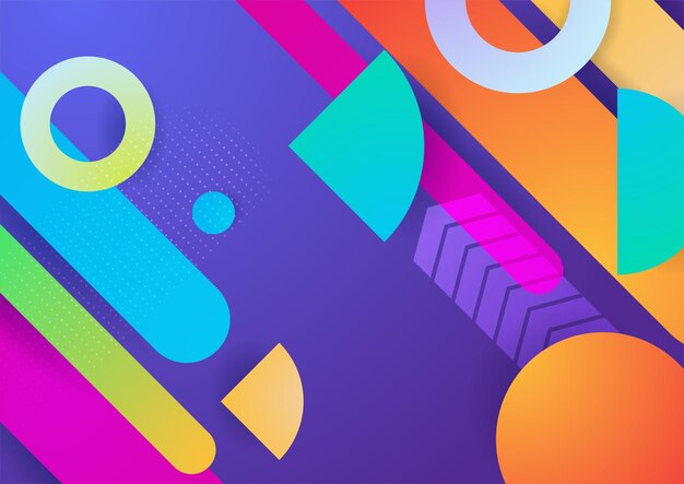 Nowoczesne, kolorowe, niebieskie abstrakcyjne tło geometryczne Tech z kwadratowym trójkątnym okręgiem i geometrycznymi kształtami Wektorowy abstrakcyjny projekt graficzny transparent wzór tła szablonu