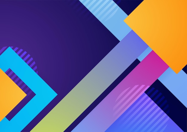 Nowoczesne, kolorowe, niebieskie abstrakcyjne tło geometryczne Tech z kwadratowym trójkątnym okręgiem i geometrycznymi kształtami Wektorowy abstrakcyjny projekt graficzny transparent wzór tła szablonu
