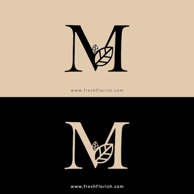 Plik wektorowy nowoczesne litera m kwiatowe logo