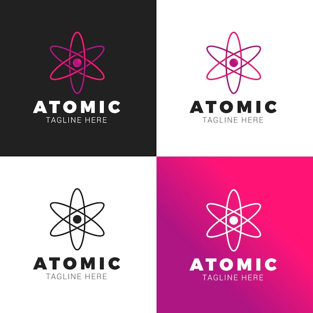 Nowoczesne Logo Atomu I Nauki Z Gradientowymi Kolorami