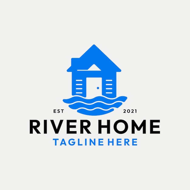 Plik wektorowy nowoczesne logo domu rzeki wektor