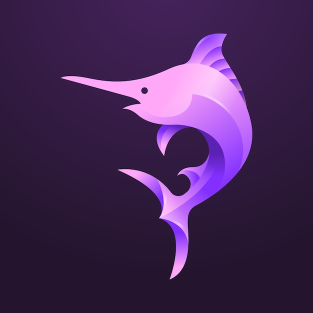 Nowoczesne Logo Gradient Marlin Fish