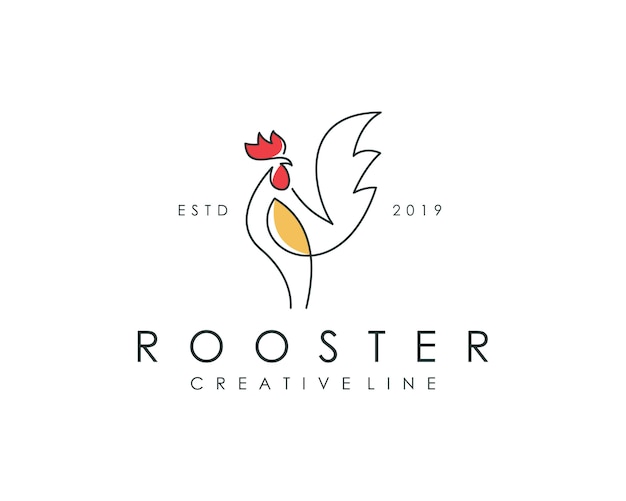 Nowoczesne Logo Rooster Outline