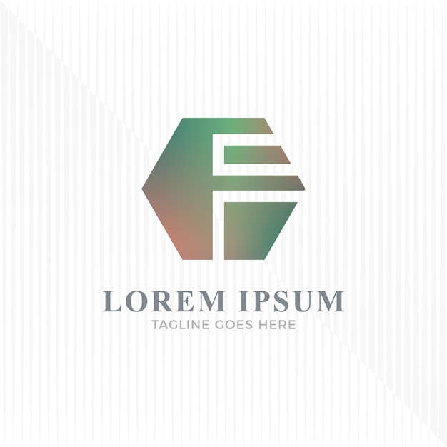 Nowoczesne logo w połączeniu z inicjałem litery F