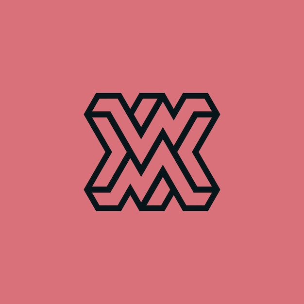 Nowoczesne Logo Z Monogramem Linii Mw Lub Wm