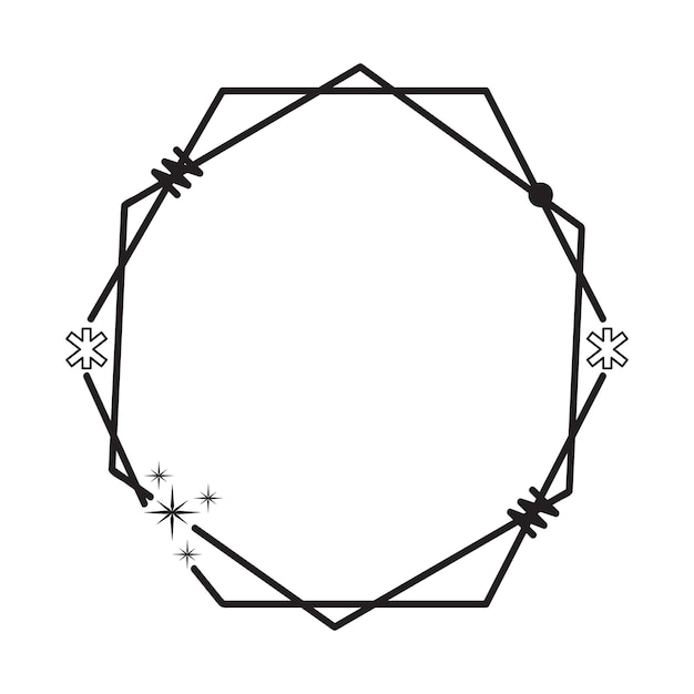 Plik wektorowy nowoczesne, minimalistyczne, estetyczne elementy ramek linii modne ramki liniowe z gwiazdami angeometrycznymi formami