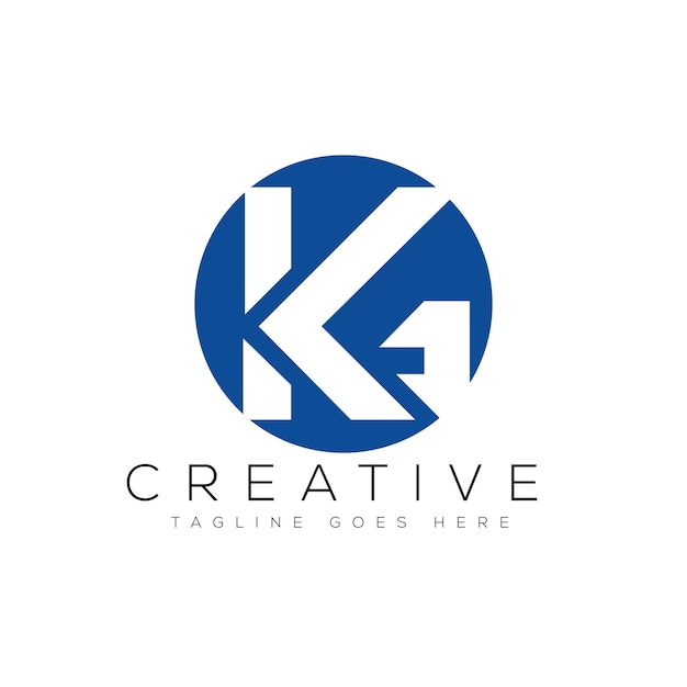 Nowoczesne, minimalistyczne logo KG Szablon projektu grafiki wektorowej Element marki