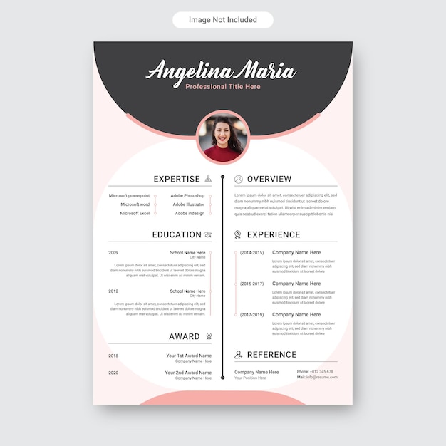 Nowoczesne minimalne CV lub szablon profilu CV