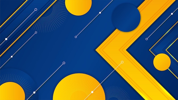 Nowoczesne Niebieskie I Pomarańczowe żółte Abstrakcyjne Tło Prezentacji Geometrycznej 3d
