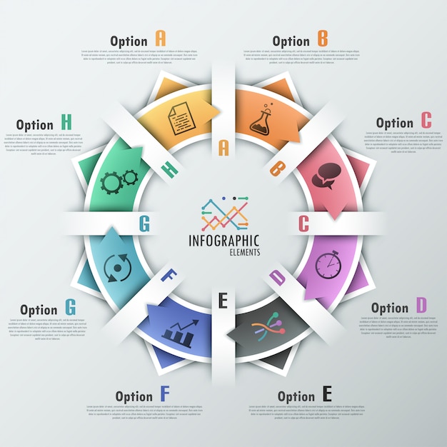 Plik wektorowy nowoczesne opcje infografiki transparent z wstążkami