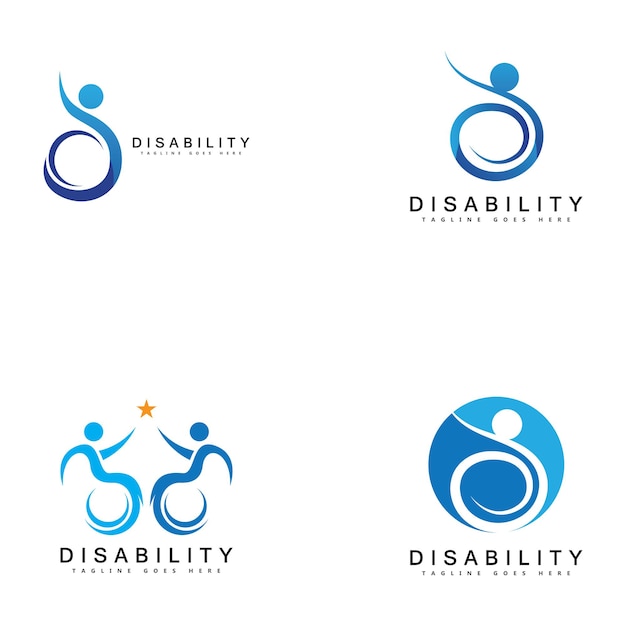 Plik wektorowy nowoczesne osoby niepełnosprawne wspierają logo