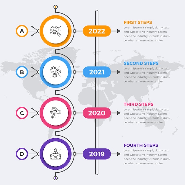 Nowoczesne Pionowe Infografiki Osi Czasu