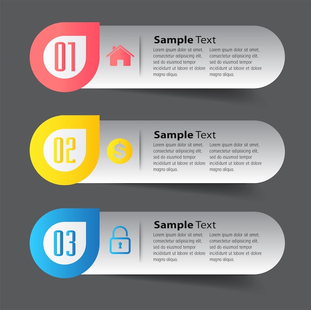 Nowoczesne Pole Tekstowe Szablon Infografiki Baner