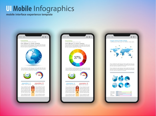 Nowoczesne Telefony Z Ekranem Dotykowym Z Elementami Projektowania Technologii Infografiki