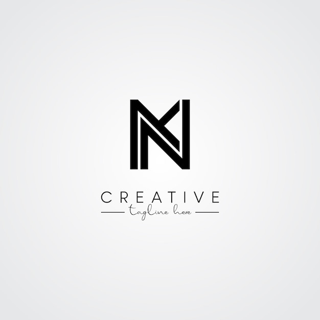 Nowoczesne unikalne artystyczne litery NK KN Logo na podstawie inicjałów Litery Ikony Logo