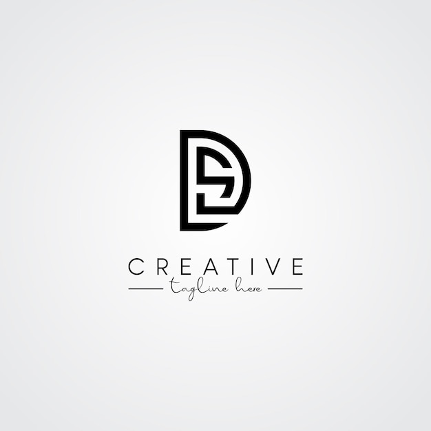 Nowoczesne unikalne artystyczne logo litery DS SD Logo początkowe oparte na ikonie litery
