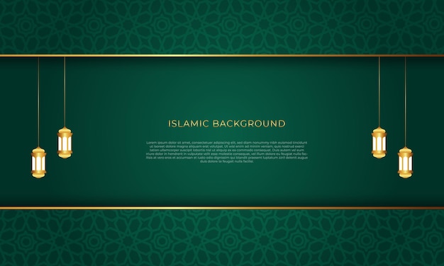 nowoczesne zielone islamskie tło z bezszwowym wzorem ozdób