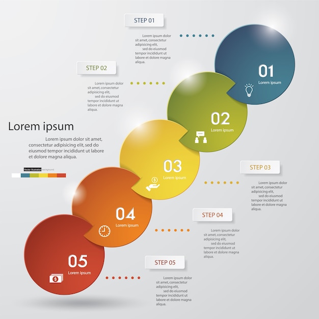 Nowoczesny 5 Opcje Prezentacji Biznesu Infografiki Szablon