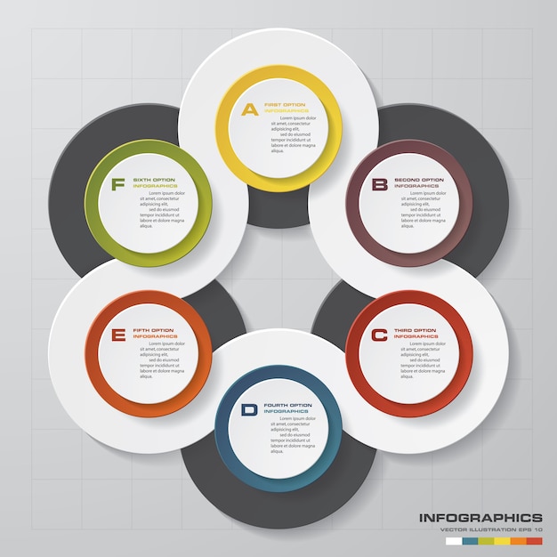 Nowoczesny 6 Opcje Prezentacji Biznesu Infografiki Szablon
