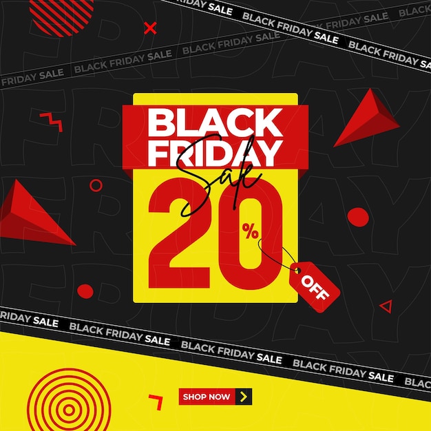 Plik wektorowy nowoczesny abstrakcyjny design banerów sprzedaży black friday w mediach społecznościowych