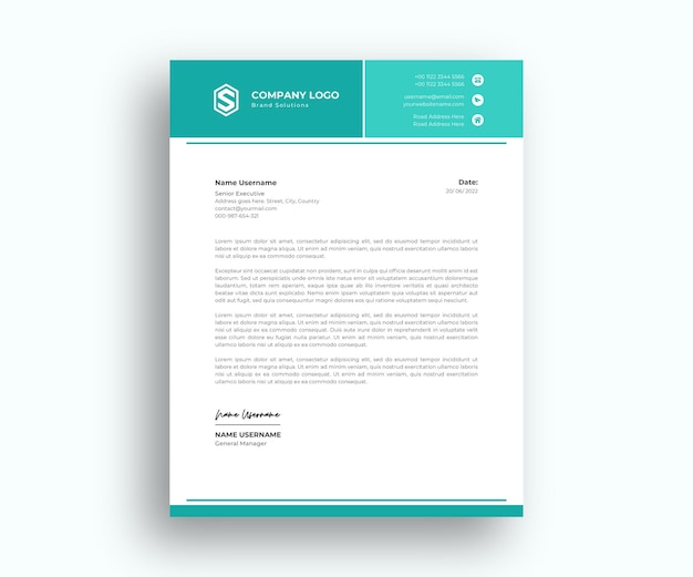 Nowoczesny abstrakcyjny projekt formalnego papieru firmowego