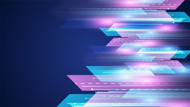 Nowoczesny abstrakcyjny ruch o dużej prędkości Dynamiczne ścieżki światła ruchu na ciemno niebieskim tle Futurystyczny wzór technologiczny dla banerów lub plakatów Koncepcja tła