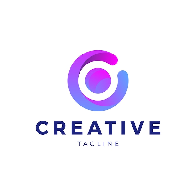 Nowoczesny abstrakcyjny szablon projektu litery C w kształcie logo