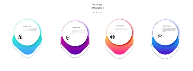 Plik wektorowy nowoczesny biznes infografika 4 kroki szablonu tła