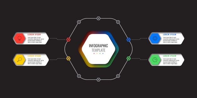 Nowoczesny Biznes Infografiki Z Realistycznymi Elementami. Szablon Raportu Korporacyjnego