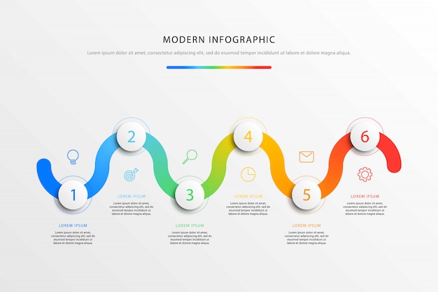 Nowoczesny Biznes Infografiki Z Realistycznymi Elementami. Szablon Raportu Korporacyjnego