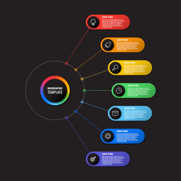 Nowoczesny Biznes Infografiki Z Realistycznymi Elementami. Szablon Raportu Korporacyjnego