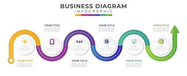 Plik wektorowy nowoczesny biznesowy szablon infograficzny osi czasu do prezentacji wizualnych