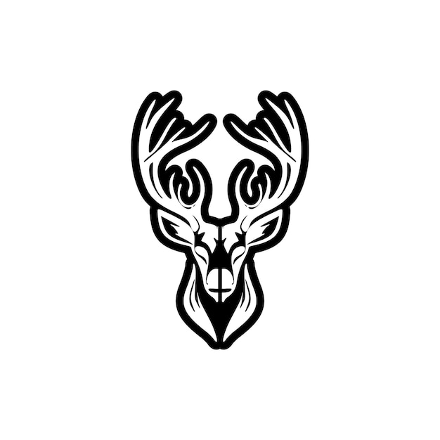 Plik wektorowy nowoczesny design z sylwetką jelenia w czerni i bieli