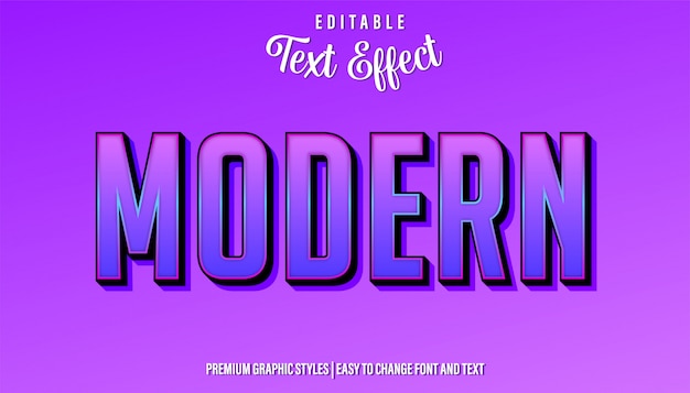 Plik wektorowy nowoczesny edytowalny efekt tekstowy w stylu fioletowym