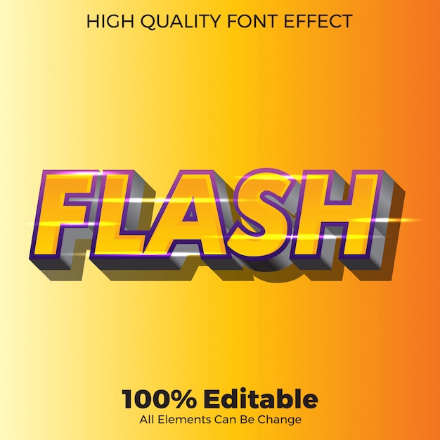 Nowoczesny Efekt Czcionki Edytowalnej W Stylu Flash 3d