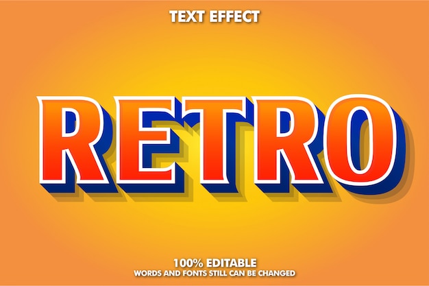 Nowoczesny efekt czcionki retro z modnym gradientem