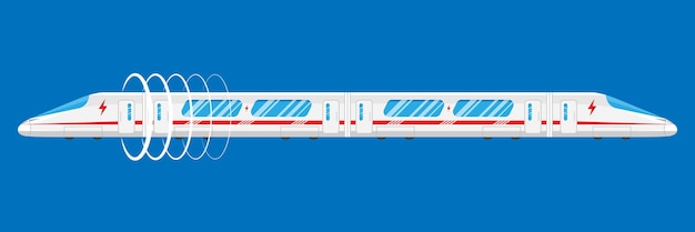 Plik wektorowy nowoczesny elektryczny pociąg dużych prędkości podróże koleją i turystyka kolejowa usprawnione metro lub metro