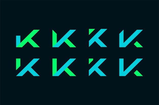 nowoczesny geometryczny projekt logo litery k