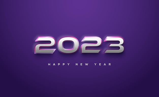 Nowoczesny I Elegancki Szczęśliwego Nowego Roku 2023 Z Niebieskim Tłem