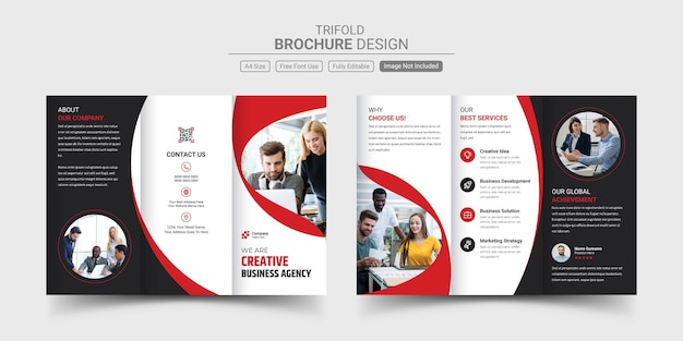 Plik wektorowy nowoczesny i kreatywny szablon potrójnej broszury biznesowej