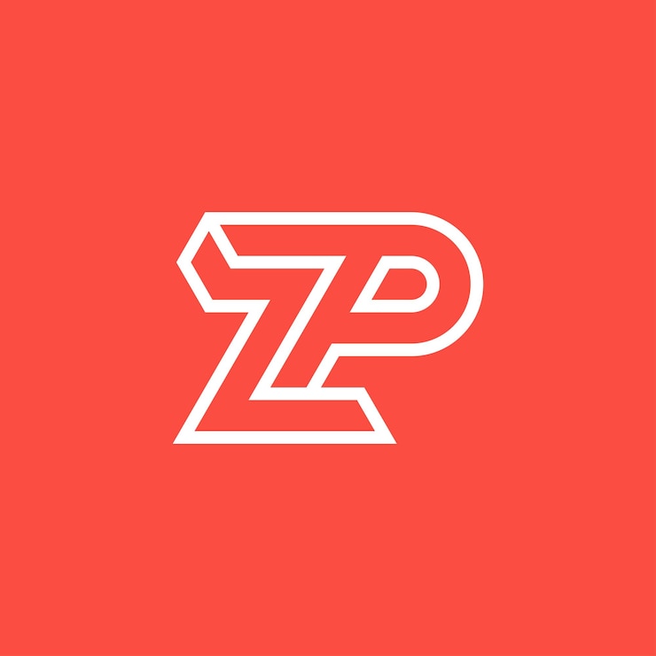 Wektor nowoczesny i minimalistyczny inicjał logo zp lub pz z monogramem