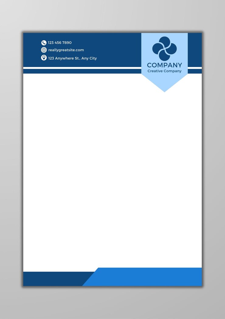 Wektor nowoczesny i minimalistyczny pusty szablon korporacyjnego papieru biurkowego biznesowy projekt papieru biurowego w rozmiarze a4