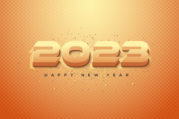 Nowoczesny I Odważny Szczęśliwego Nowego Roku 2023 W Złotych Kolorach