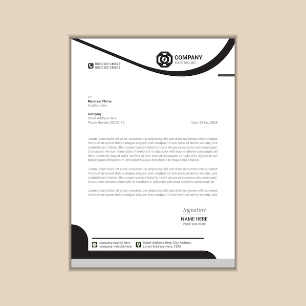 Nowoczesny i profesjonalny projekt papieru firmowego