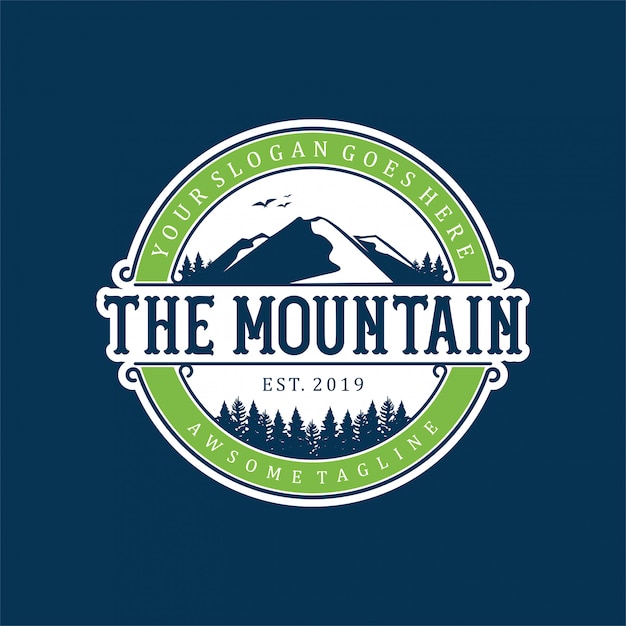 Plik wektorowy nowoczesny i prosty wzór logo górskiego