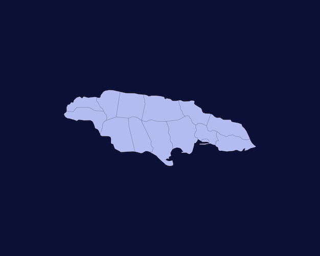 Plik wektorowy nowoczesny jasnoniebieski kolor wysokiej szczegółowej mapy granicy jamajki na białym tle na niebieskim tle vector