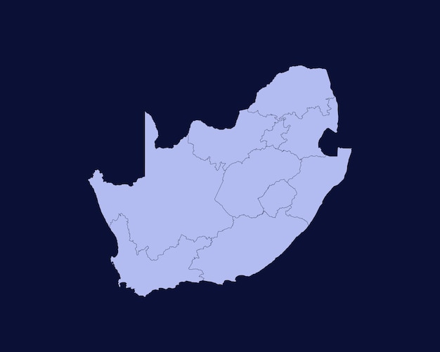 Nowoczesny Jasnoniebieski Kolor Wysokiej Szczegółowej Mapy Granicy Republiki Południowej Afryki Na Białym Tle Na Niebieskim Tle Vector